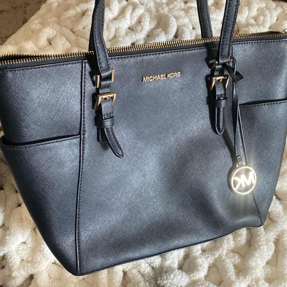 Michael Kors Charlotte Black Handbag Tote - Picture 2 of 7
